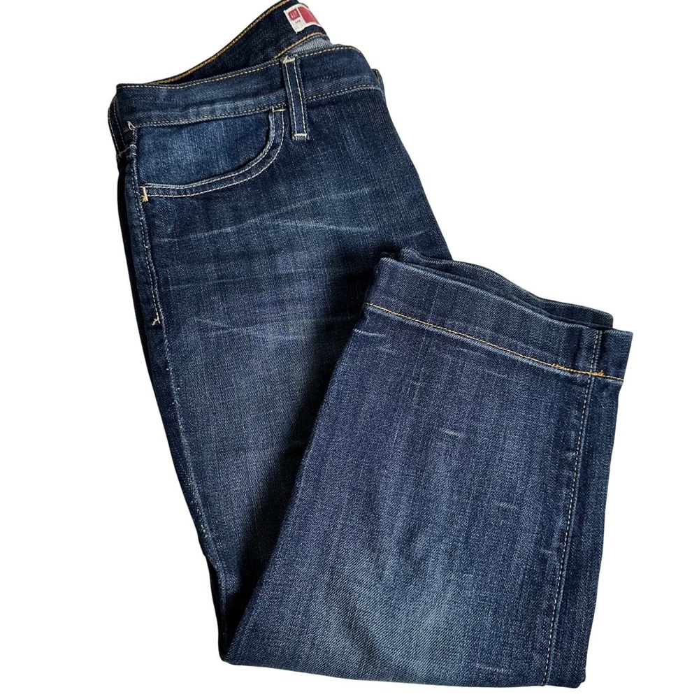 Gap Capri Jeans Womens 6 Dark Wash Mid Rise Button Flap Pocket‎ Cropped Denim